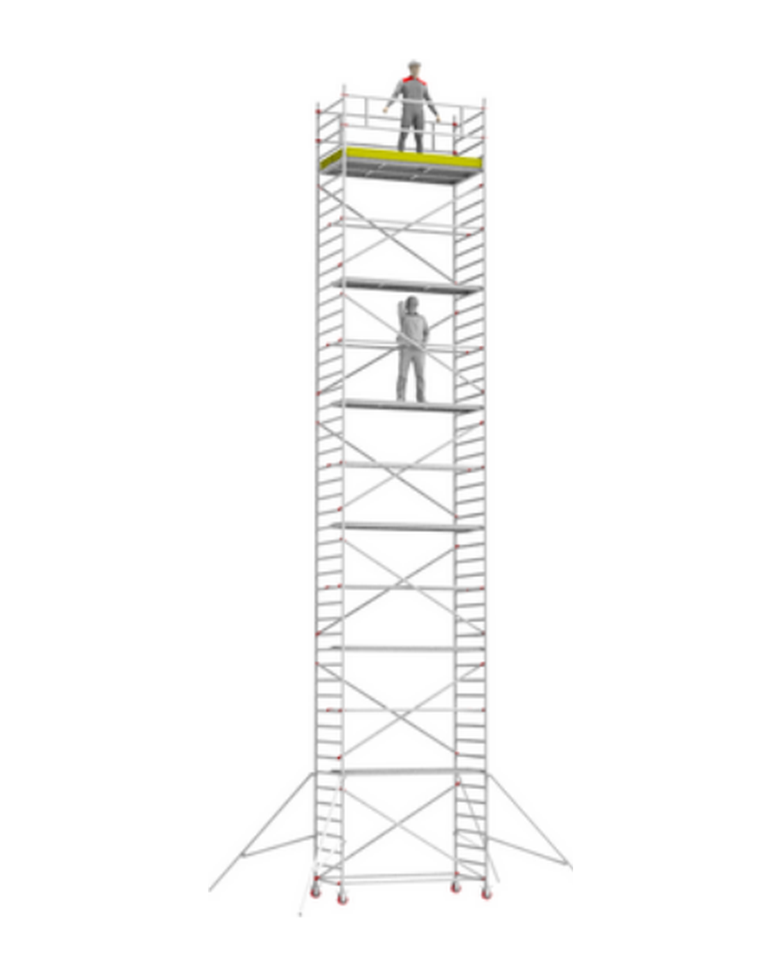 14m Mobile Scaffold Tower Hire — Double width, 2.5m Platform